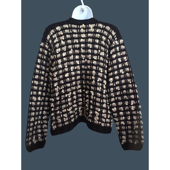 The Peruvian Connection Textured Bubble 3D Knit Wool Button Cardigan Old Money S - Picture 2 of 12